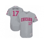 Men Mother's Day Chicago Cubs #17 Kris Bryant Gray Jersey