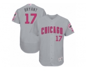 Men Mother's Day Chicago Cubs #17 Kris Bryant Gray Jersey