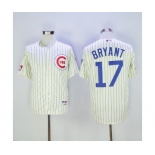 Men's 1969 Chicago Cubs #17 Kris Bryant Mitchell & Ness Cream Authentic Throwback Jersey