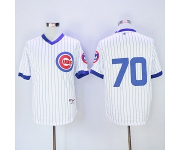 Men's 1980 Chicago Cubs #70 Joe Maddon Mitchell & Ness White Authentic Throwback Jersey