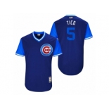 Men's 2017 Little League World Series Cubs Albert Almora #5 Tico Royal Jersey