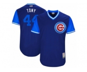 Men's 2017 Little League World Series Cubs Anthony Rizzo #44 Tony Navy Jersey