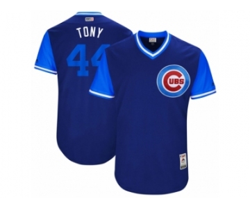 Men's 2017 Little League World Series Cubs Anthony Rizzo #44 Tony Navy Jersey