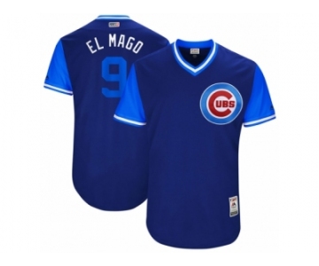 Men's 2017 Little League World Series Cubs Javier Baez #9 El Mago Royal Jersey