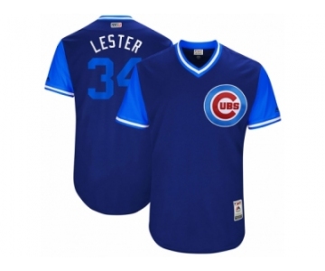 Men's 2017 Little League World Series Cubs Jon Lester #34 Lester Royal Jersey