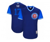 Men's 2017 Little League World Series Cubs Kris Bryant #17 KB Navy Jersey