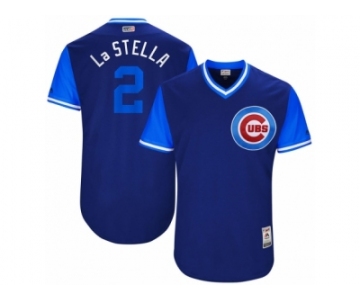 Men's 2017 Little League World Series Cubs Tommy La Stella #2 La Stella Royal Jersey