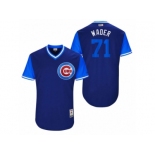 Men's 2017 Little League World Series Cubs Wade Davis #71 Wader Royal Jersey