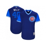 Men's 2017 Little League World Series Cubs Willson Contreras #40 Willy Royal Jersey