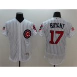 Men's Chicago Cubs #17 Kris Bryant Majestic White Fashion Stars & Stripes Cool Base Player Jersey