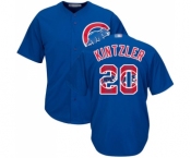 Men's Chicago Cubs #20 Brandon Kintzler Authentic Royal Blue Team Logo Fashion Cool Base Baseball Jersey