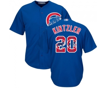 Men's Chicago Cubs #20 Brandon Kintzler Authentic Royal Blue Team Logo Fashion Cool Base Baseball Jersey