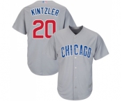 Men's Chicago Cubs #20 Brandon Kintzler Replica Grey Road Cool Base Baseball Jersey