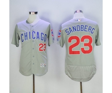 Men's Chicago Cubs #23 Ryne Sandberg Majestic Gray Flexbase Authentic Collection Player Jersey