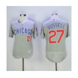 Men's Chicago Cubs #27 Addison Russell Majestic Gray Flexbase Authentic Collection Player Jersey