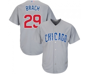 Men's Chicago Cubs #29 Brad Brach Replica Grey Road Cool Base Baseball Jersey