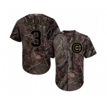 Men's Chicago Cubs #3 Daniel Descalso Authentic Camo Realtree Collection Flex Base Baseball Jersey