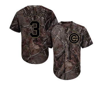 Men's Chicago Cubs #3 Daniel Descalso Authentic Camo Realtree Collection Flex Base Baseball Jersey