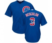 Men's Chicago Cubs #3 Daniel Descalso Authentic Royal Blue Team Logo Fashion Cool Base Baseball Jersey