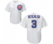 Men's Chicago Cubs #3 Daniel Descalso Replica White Home Cool Base Baseball Jersey