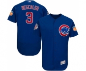 Men's Chicago Cubs #3 Daniel Descalso Royal Blue Alternate Flex Base Authentic Collection Baseball Jersey