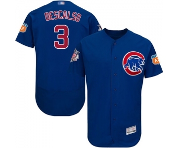 Men's Chicago Cubs #3 Daniel Descalso Royal Blue Alternate Flex Base Authentic Collection Baseball Jersey