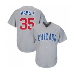 Men's Chicago Cubs #35 Cole Hamels Replica Grey Road Cool Base Baseball Jersey