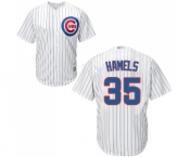 Men's Chicago Cubs #35 Cole Hamels Replica White Home Cool Base Baseball Jersey