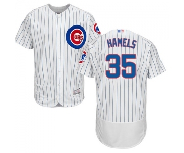 Men's Chicago Cubs #35 Cole Hamels White Home Flex Base Authentic Collection Baseball Jersey