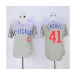 Men's Chicago Cubs #41 John Lackey Majestic Gray Flexbase Authentic Collection Player Jersey