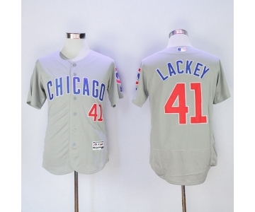 Men's Chicago Cubs #41 John Lackey Majestic Gray Flexbase Authentic Collection Player Jersey