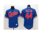 Men's Chicago Cubs #44 Anthony Rizzo Blue Royal Alternate Stitched Baseball Jersey