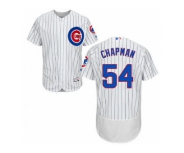 Men's Chicago Cubs #54 Aroldis Chapman Majestic Alternate White Flex Base Authentic Collection Player Jersey