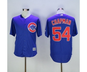 Men's Chicago Cubs #54 Aroldis Chapman Majestic Blue Cool Base Jersey