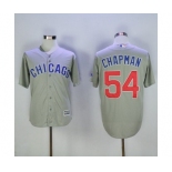 Men's Chicago Cubs #54 Aroldis Chapman Majestic Grey Cool Base Jersey