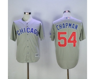 Men's Chicago Cubs #54 Aroldis Chapman Majestic Grey Cool Base Jersey