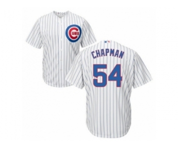 Men's Chicago Cubs #54 Aroldis Chapman Majestic White Home Cool Base Jersey