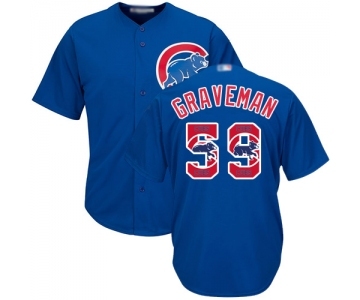 Men's Chicago Cubs #59 Kendall Graveman Authentic Royal Blue Team Logo Fashion Cool Base Baseball Jersey