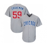 Men's Chicago Cubs #59 Kendall Graveman Replica Grey Road Cool Base Baseball Jersey