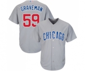 Men's Chicago Cubs #59 Kendall Graveman Replica Grey Road Cool Base Baseball Jersey