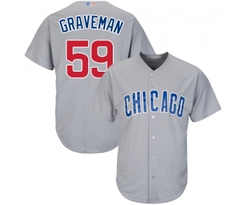 Men's Chicago Cubs #59 Kendall Graveman Replica Grey Road Cool Base Baseball Jersey