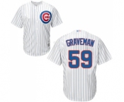 Men's Chicago Cubs #59 Kendall Graveman Replica White Home Cool Base Baseball Jersey