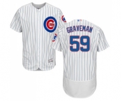 Men's Chicago Cubs #59 Kendall Graveman White Home Flex Base Authentic Collection Baseball Jersey