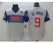 Men's Chicago Cubs #9 EL Mago Light Grey  2019 Retro Moniker Edition  MLB Jersey