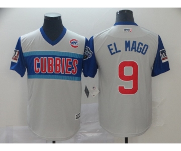 Men's Chicago Cubs #9 EL Mago Light Grey  2019 Retro Moniker Edition  MLB Jersey