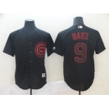 Men's Chicago Cubs #9 Javier Baez Black Fashion MLB Jersey