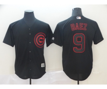 Men's Chicago Cubs #9 Javier Baez Black Fashion MLB Jersey