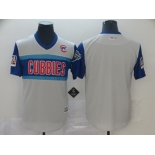 Men's Chicago Cubs Blank Light Grey  2019 Retro Moniker Edition  MLB Jersey