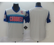 Men's Chicago Cubs Blank Light Grey  2019 Retro Moniker Edition  MLB Jersey