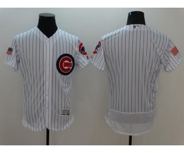 Men's Chicago Cubs Blank Majestic White Fashion Stars & Stripes Flex Base Jersey